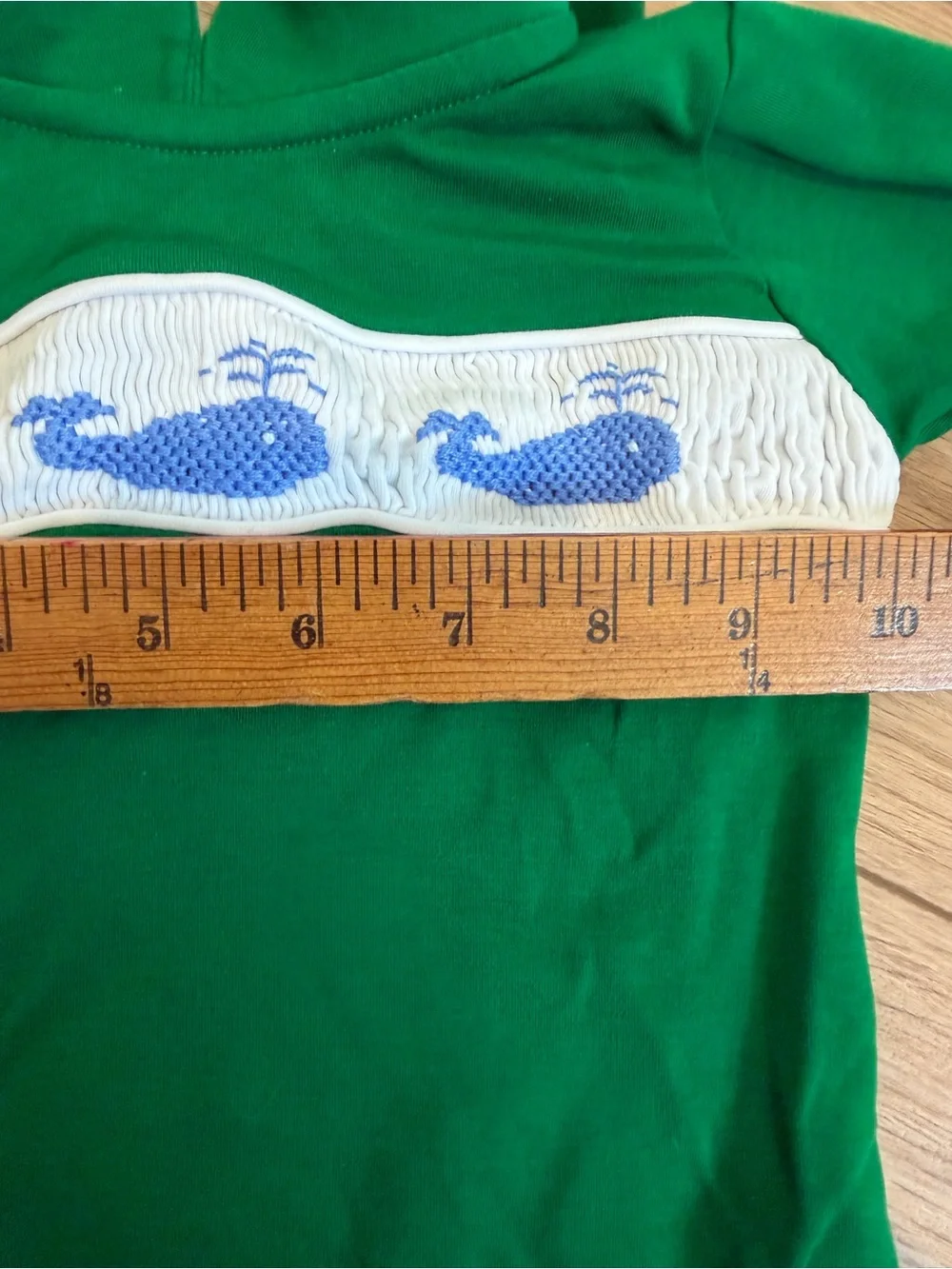 The Beaufort Bonnet Company Boys Green Whale Onesie Smocked